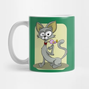 Cat and Bird Mug